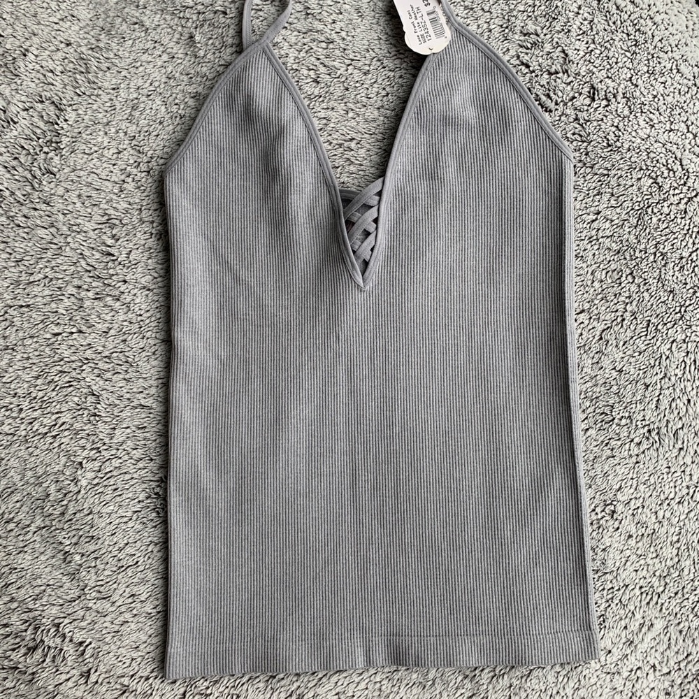 NWT Lace Front Cami in Heather Grey - Picture 4 of 7